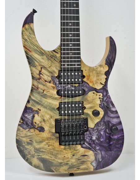 IBANEZ JCRG23G01 CUSTOM SHOP BUCKEYE BURL PURPLE RESIN TOP