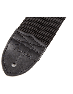 FENDER STRAP POLY BLACK PEWTER LOGO 2