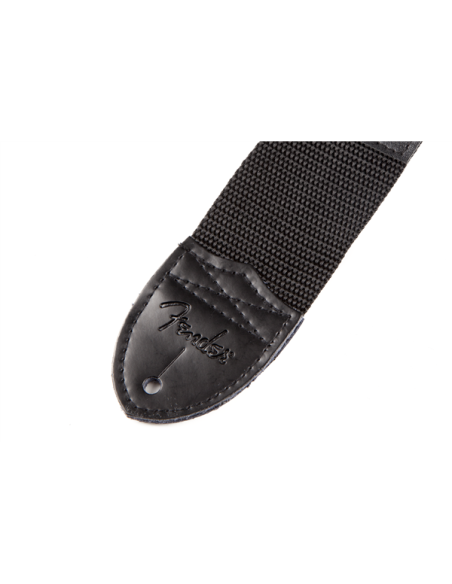 FENDER STRAP POLY BLACK WHITE LOGO