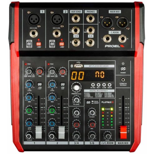 PROEL PLAYMIX 6 FX/USB/BT