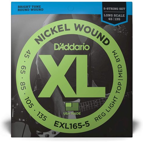 D'ADDARIO EXL165-5  SET 5 CORDE 45-135