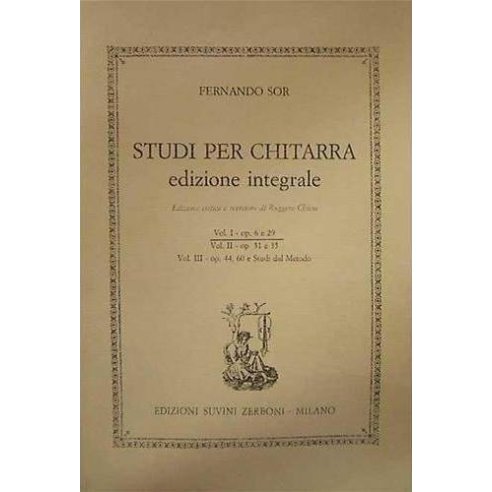 SOR STUDI PER CHITARRA VOLUME 1 OPERE 6 E 29