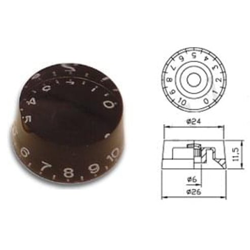PARTS PLANET KLC BK MANOPOLA TIPO LES PAUL® SPEED NERA