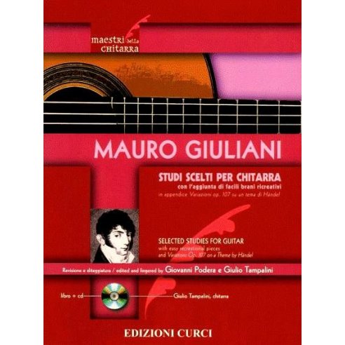 GIULIANI STUDI SCELTI CHITARRA (REV. PODERA/TAMPALINI) +CD