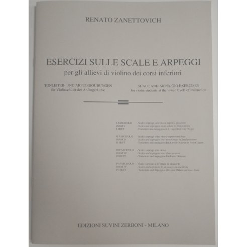 ZANETTOVICH ESERCIZI SU SCALE E ARPEGGI PER VIOLINO VOL 1