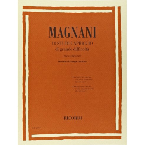 MAGNANI 10 STUDI CAPRICCIO DI GRANDE DIFFICOLTA' - CLARINETTO