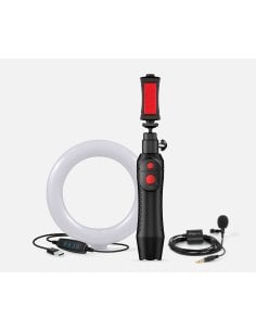 IK Multimedia iRig Video Creator Bundle - iRig Mic Lav, iKlip Grip Pro e led ring da 6"