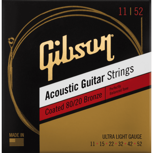 GIBSON SAG-CBRW11 COATED 80/20 BRONZE ACOUSTIC GUITAR STRINGS
