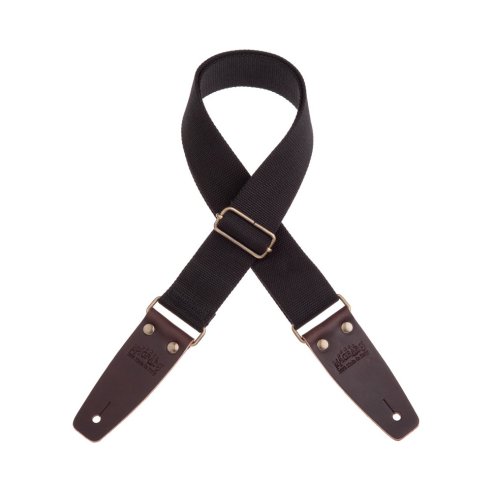 MAGRABO' STRIPE SC ENTRY NERO 5CM TERMINALI MARRONE SCURO FIBBIA OTTONE ANTICO