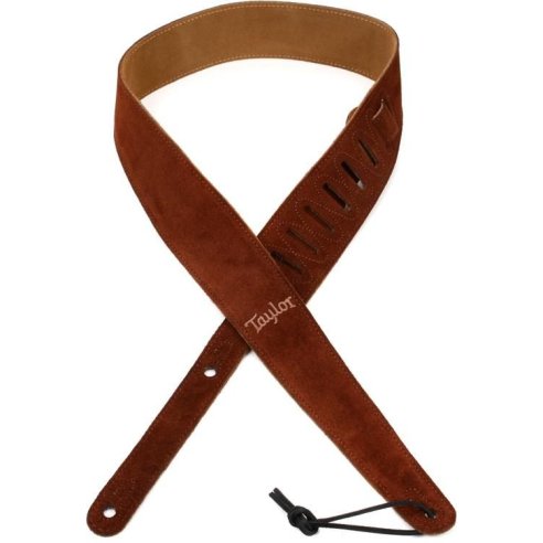 TAYLOR STRAP EMBROIDED SUEDE CHOCOLATE 2.5"