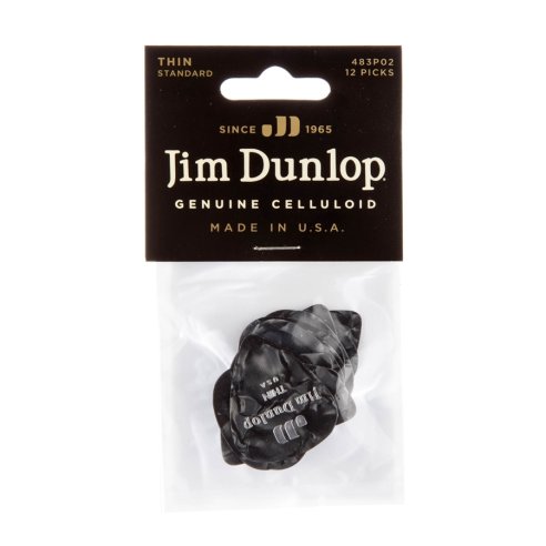 Dunlop 483P02 Black Perloid - Thin