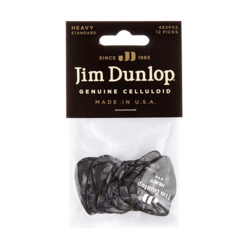 Dunlop 483P02 Black Perloid - Heavy