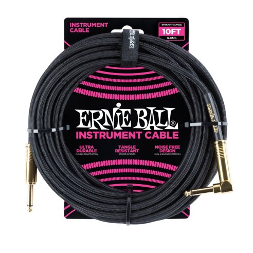 Ernie Ball 6081 Cavo Braided Black Gold Tips 3,05 m