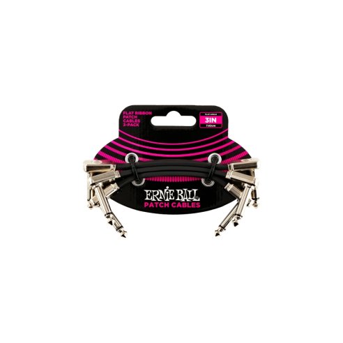 Ernie Ball 6220 Flat Ribbon Patch Cable 7,62 cm Pacco da 3