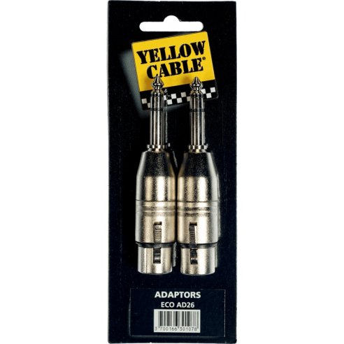 Yellow Cable AD26 Adattatore Jack TRS Maschio/XLR Femmina 2 Pcs