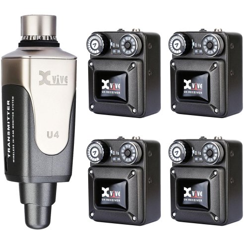 XVIVE U4R4 IN EAR MONITOR WIRELESS SYSTEM 4 RECEIVERS
