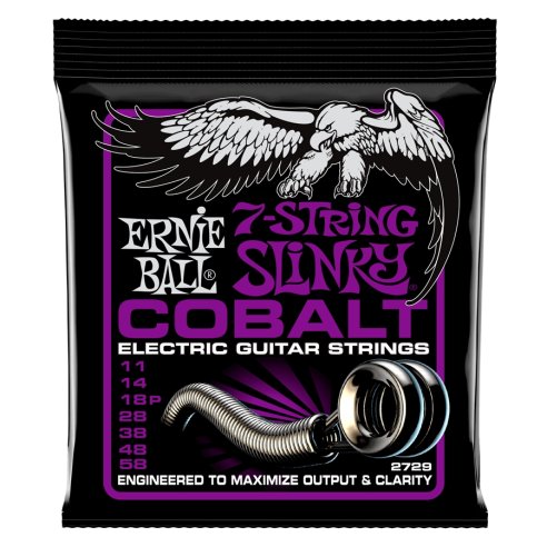 ERNIE BALL 2729 COBALT POWER SLINKY 7 CORDE