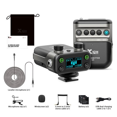 Xvive U5 LAVALIER - Sistema wireless digitale per camera DSLR o Broadcast