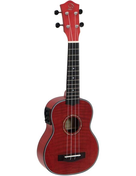 DIMAVERY UK-100 UKULELE SOPRANO FL.RED DIMAVERY UK-100 UKULELE SOPRANO FL.RED