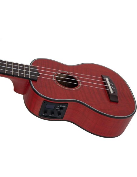 DIMAVERY UK-100 UKULELE SOPRANO FL.RED DIMAVERY UK-100 UKULELE SOPRANO FL.RED