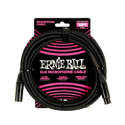 Ernie Ball 6391 Cavo Microfonico Braided nero 4,5 m