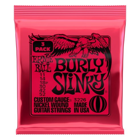 Ernie Ball 3226 Burly Slinky Nckl Wnd 3 Pk 11 52
