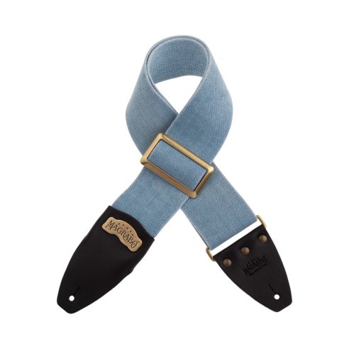 MAGRABO' STRIPE SC COTTON WASHED CELESTE 8 CM TERMINALI CORE NERO, FIBBIA RECTA