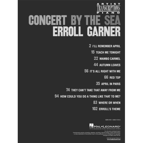 GARNER CONCERT BY THE SEA
