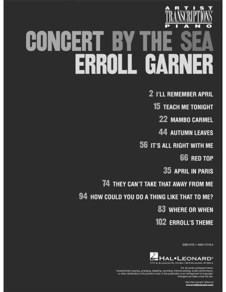 GARNER CONCERT BY THE SEA GARNER CONCERT BY THE SEA