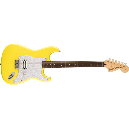 FENDER LTD STRAT TOM DELONGE GRAFFITI YELLOW