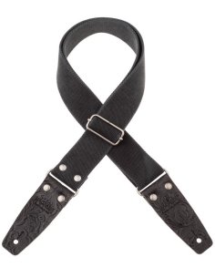 MAGRABO' STRIPE SC ENTRY OLDED NERO 5CM TERMINALI EMBOSS. FLORES NERO  FIBBIA AR