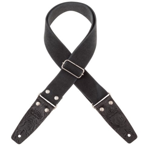 MAGRABO' STRIPE SC ENTRY OLDED NERO 5CM TERMINALI EMBOSS. FLORES NERO  FIBBIA AR