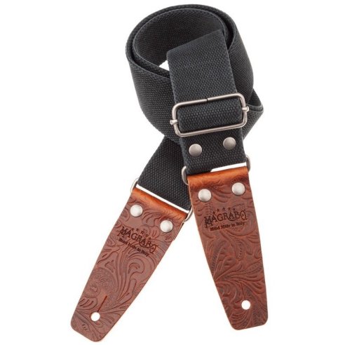MAGRABO' STRIPE SC ENTRY OLDED NERO 5CM TERMINALI EMBOSS. FLORES MARRONE