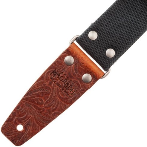 MAGRABO' STRIPE SC ENTRY OLDED NERO 5CM TERMINALI EMBOSS. FLORES MARRONE
