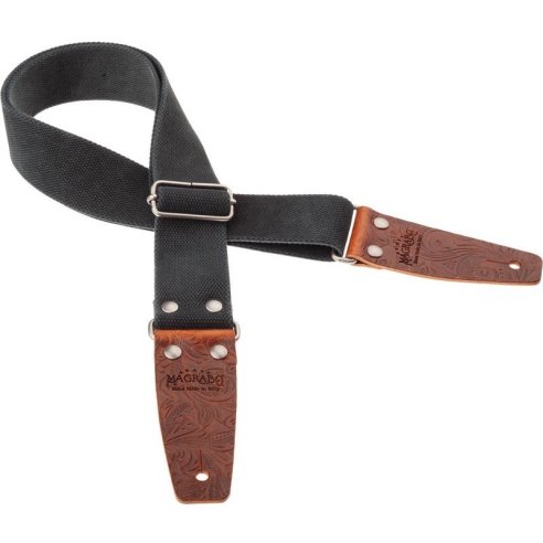 MAGRABO' STRIPE SC ENTRY OLDED NERO 5CM TERMINALI EMBOSS. FLORES MARRONE