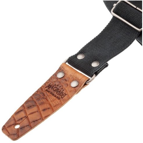 MAGRABO' STRIPE SC ENTRY OLDED NERO 5CM TERMINALI EMBOSS. COCCO PROS MARRONE