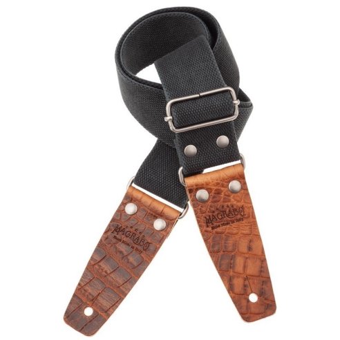 MAGRABO' STRIPE SC ENTRY OLDED NERO 5CM TERMINALI EMBOSS. COCCO PROS MARRONE