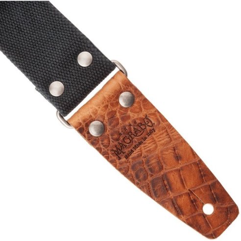 MAGRABO' STRIPE SC ENTRY OLDED NERO 5CM TERMINALI EMBOSS. COCCO PROS MARRONE