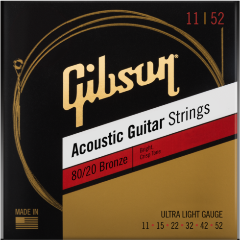 GIBSON SAG-BRW11 11/52 80/20 BRONZE ACOUSTIC GUITAR STRINGS