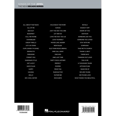 THE NEW DECADE SERIES: SONGS OF THE 2010s