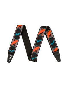 FENDER STRAP NEON MONOGRAM BLUE/ORANGE