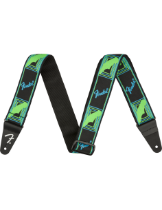 FENDER STRAP NEON MONOGRAM GREEN/BLUE