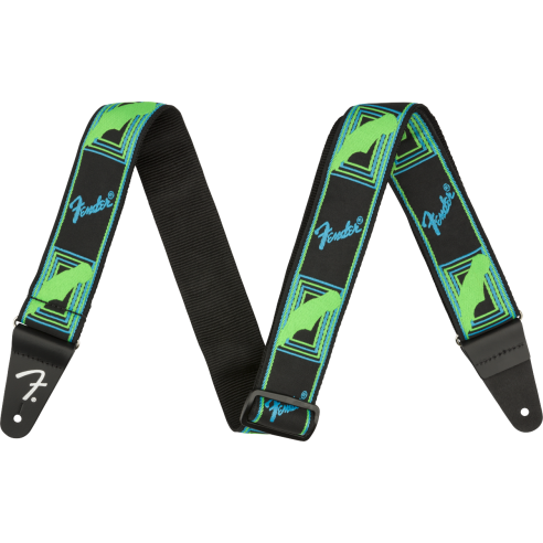 FENDER STRAP NEON MONOGRAM GREEN/BLUE