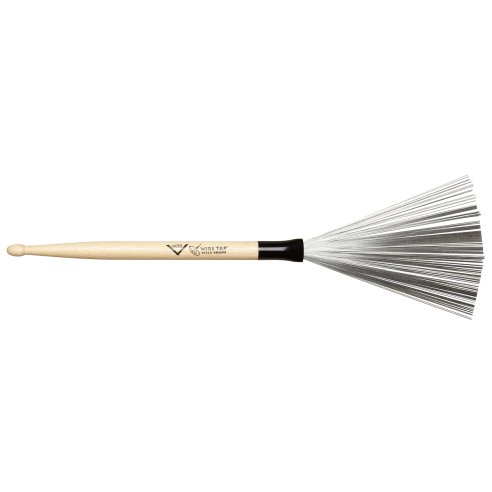 Vater VWTD \'\'Drumstick Wire Brush\'\' - Bacchetta 5A in Hickory con spazzola in acciaio intergrata non retraibile