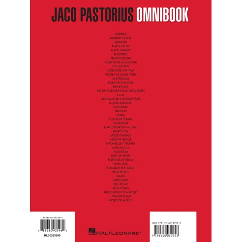 JACO PASTORIUS OMNIBOOK FOR BASS