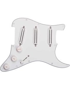 SEYMOUR DUNCAN PICKGRD ASSY TRIPLE RAILS WHT