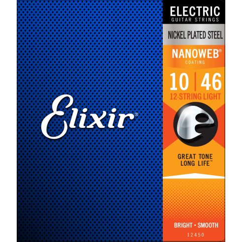 ELIXIR 12450 ELECTRIC NICKEL PLATED STEEL NANOWEB
