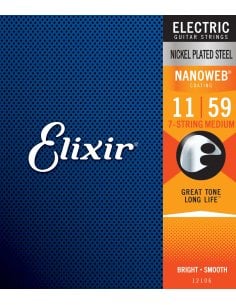 ELIXIR 12106 ELECTRIC NICKEL PLATED STEEL NANOWEB