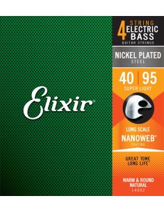 ELIXIR 14002 ELECTRIC BASS NICKEL PLATED STEEL NANOWEB