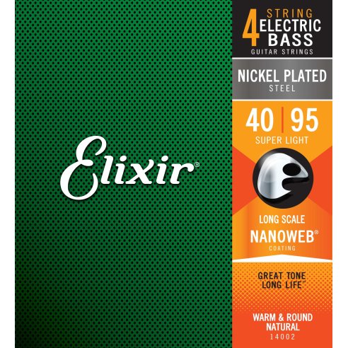 ELIXIR 14002 ELECTRIC BASS NICKEL PLATED STEEL NANOWEB
